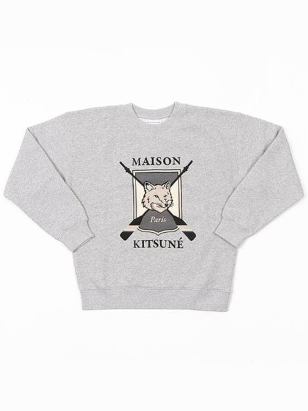 College Fox Print Sweatshirt Light Grey Melange - MAISON KITSUNE - BALAAN 5