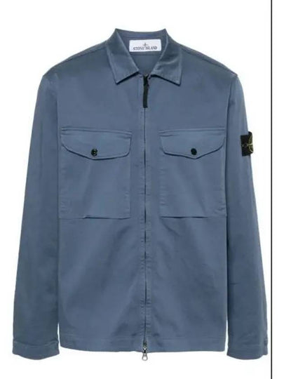 Two-pocket Overshirt Zip-up Jacket Dark Blue - STONE ISLAND - BALAAN 2