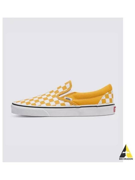 Classic Slip On Color THEORY Checkerboard Golden Glow VN000BVZLSV1 - VANS - BALAAN 1