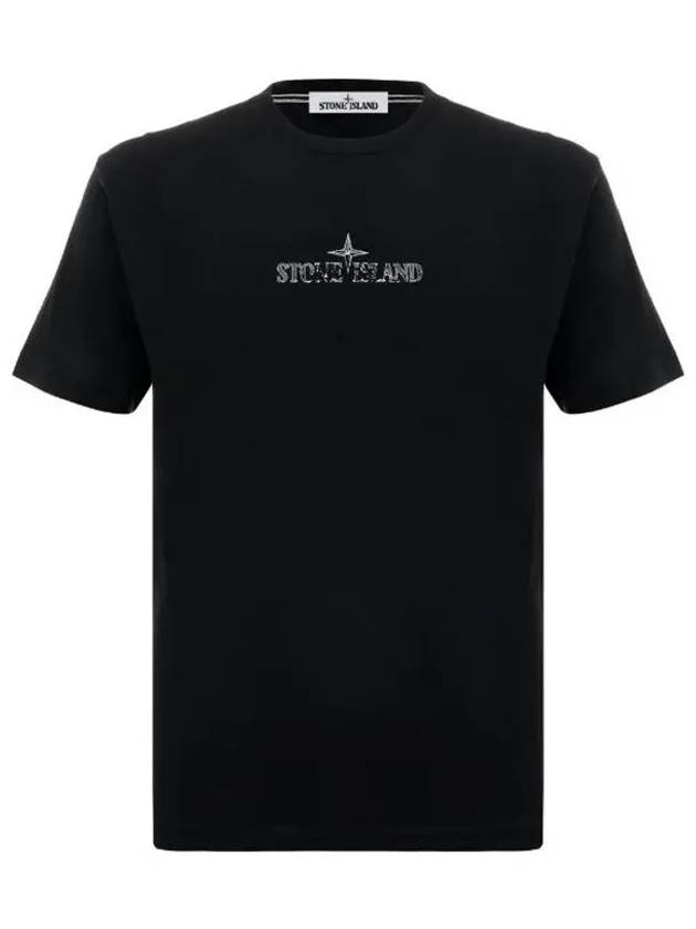 Logo Print Short Sleeve T-Shirt Black - STONE ISLAND - BALAAN 2