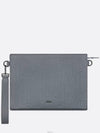 A5 Triangle Pouch Deep Gray Dior Gravity Leather - DIOR - BALAAN 1