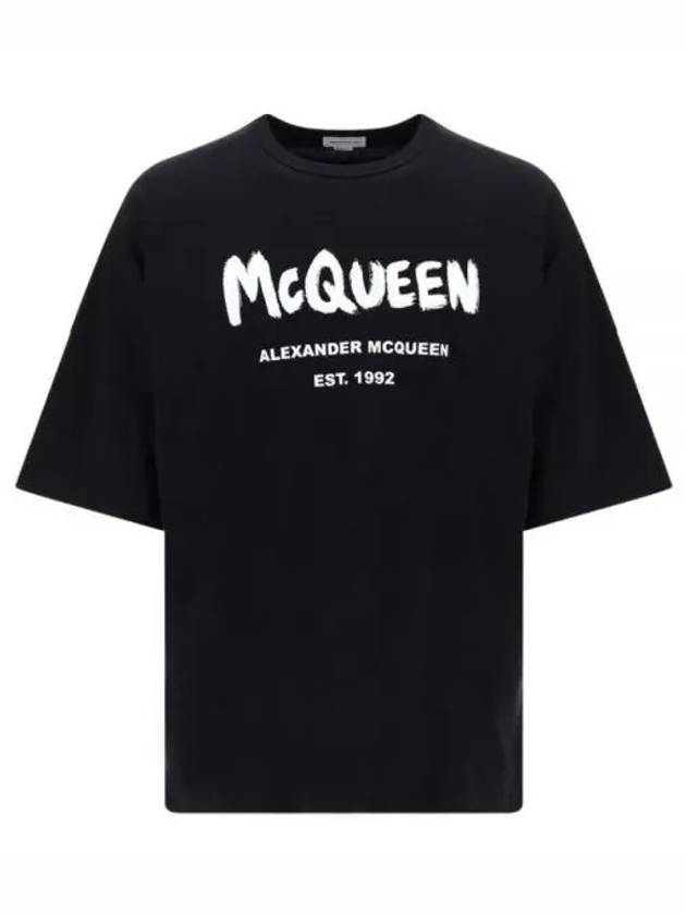 Logo short sleeve t shirt black 704969 QTZ04 - ALEXANDER MCQUEEN - BALAAN 1