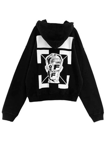 mask face overfit logo hoodie black - OFF WHITE - BALAAN 1