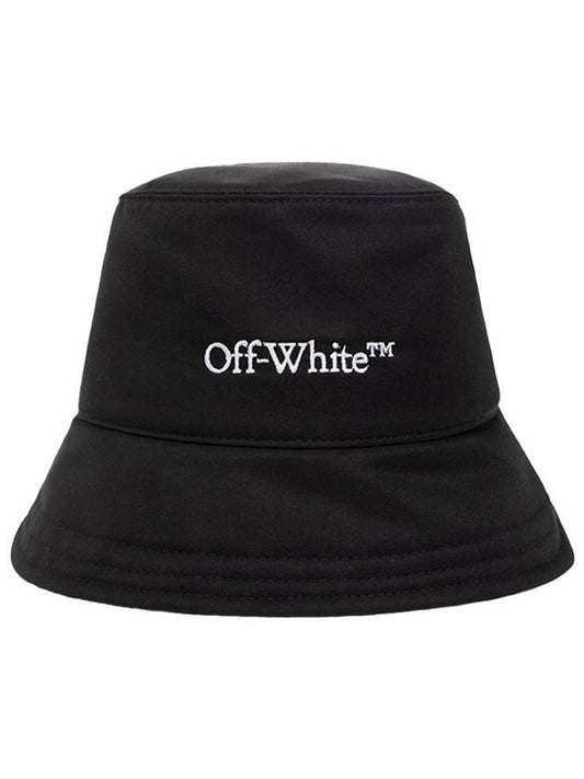 Bookish logo embroidery bucket hat black - OFF WHITE - BALAAN.
