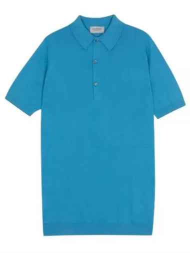 24 Adrian Summer Sky Polo Knit - JOHN SMEDLEY - BALAAN 1