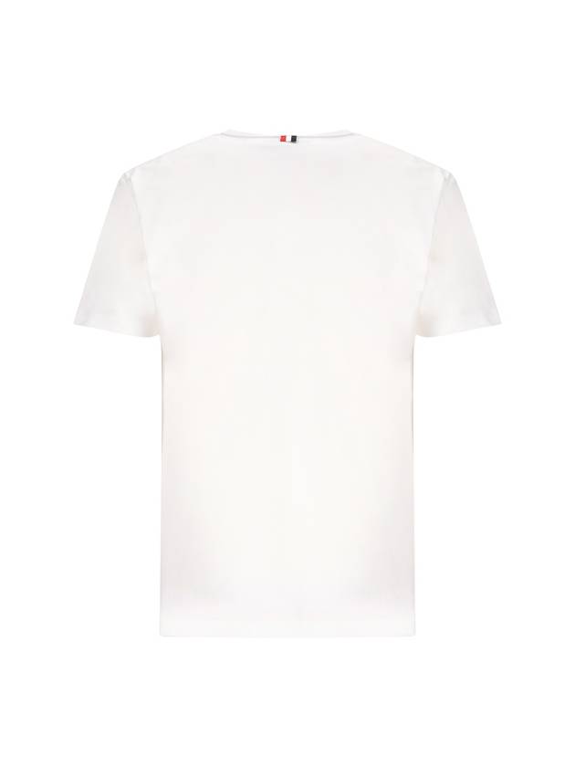 Men's Medium Weight Jersey Tipped Pocket Crewneck Short Sleeve T-Shirt White - THOM BROWNE - BALAAN 3