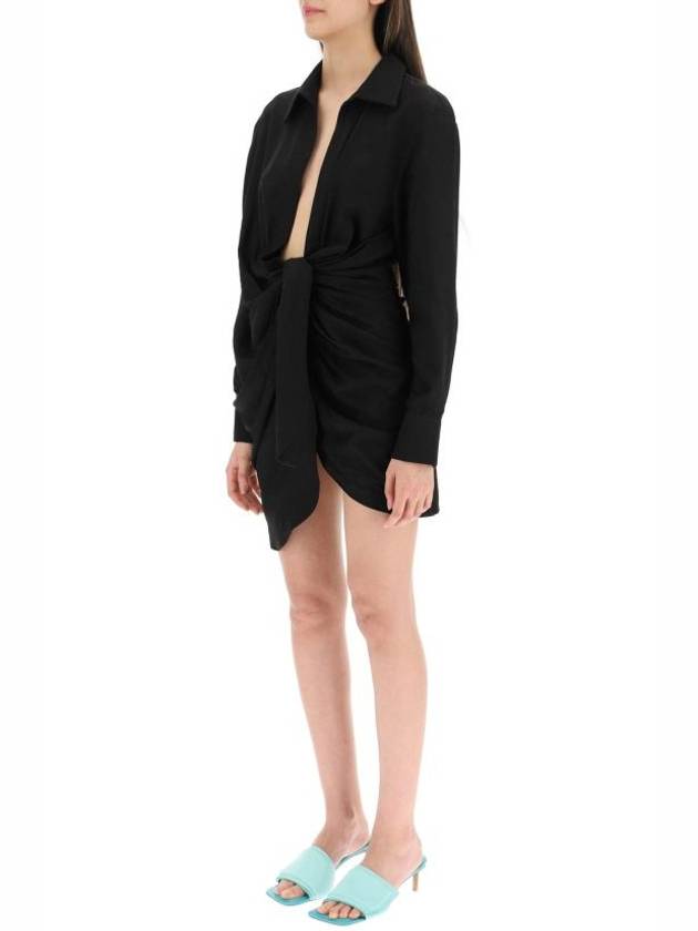 La Robe Bahia Sash Short Dress Black - JACQUEMUS - BALAAN 5