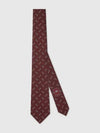 Horsebit Silk Jacquard Tie Bordeaux - GUCCI - BALAAN 2