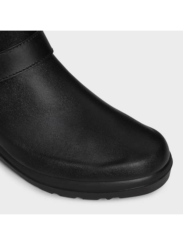 Mid  Rain Boots In Rubber And Calfskin Black - CELINE - BALAAN 5