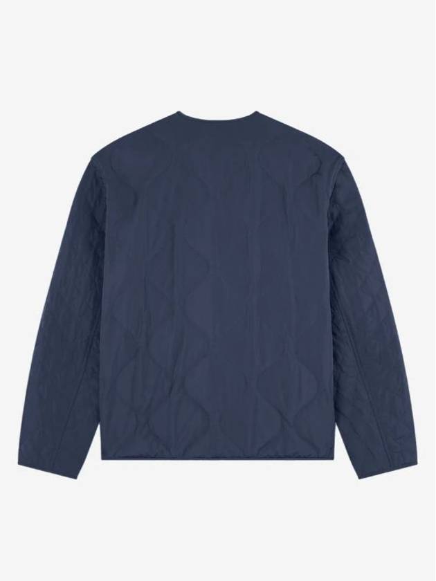 Men's Institutional FoHead Quilted Nylon Zip-up Jacket Ink Blue - MAISON KITSUNE - BALAAN 3