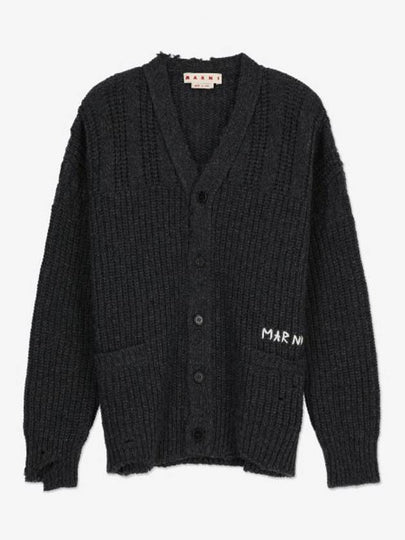 Nibble Hem Cardigan Dark Grey - MARNI - BALAAN 2