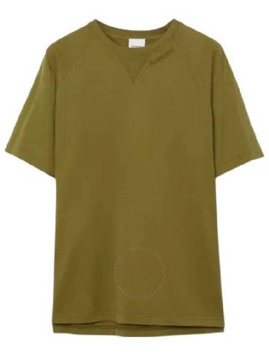 Burberry Men's Spruce Green Molesey Logo Embroidered Cotton T shirt Size XX Small - BURBERRY - BALAAN 1