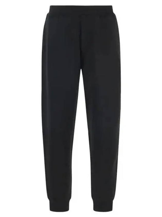 Organic Cotton Polyester Seaqual Yarn Fleece Track Pants Black - STONE ISLAND - BALAAN 2