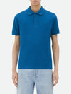 Cotton Polo Shirt Blue - BOTTEGA VENETA - BALAAN 4