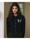 Ribbon Twist Wool Cardigan Navy - LETTER FROM MOON - BALAAN 3