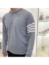 4 Bar Armband Classic Merino Wool Knit Top Light Grey - THOM BROWNE - BALAAN 2