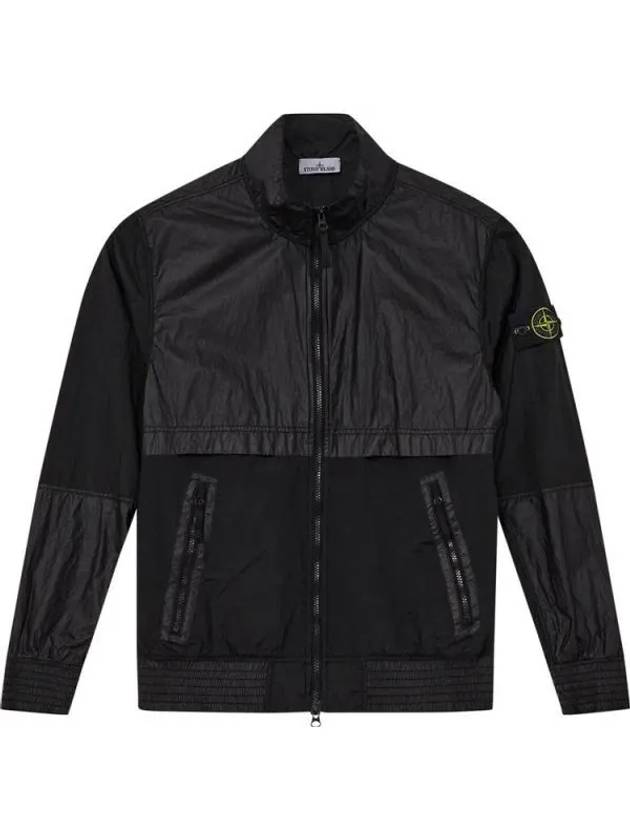 Logo Patch Recycled Nylon Track Jacket Black - STONE ISLAND - BALAAN 2