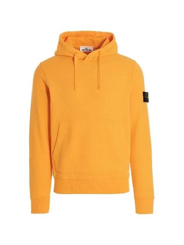 Wappen Patch Cotton Fleece Hoodie Yellow - STONE ISLAND - BALAAN 2