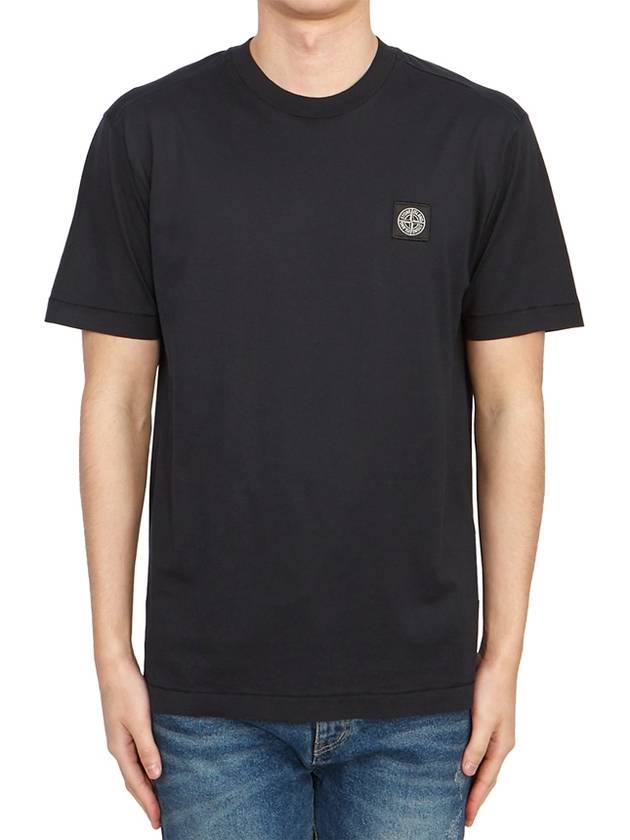 Logo Patch Short Sleeves T-Shirt Navy - STONE ISLAND - BALAAN 2