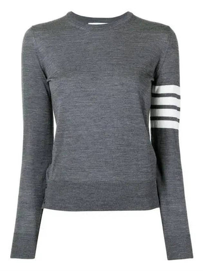 4-Bar Merino Jumper Wool Knit Top Grey - THOM BROWNE - BALAAN 2