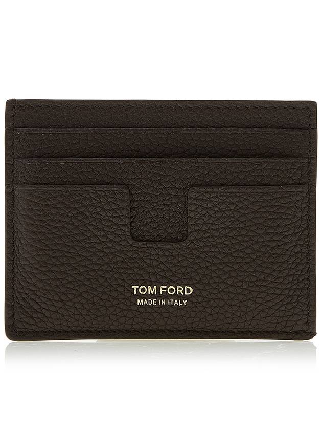 T Line Card Wallet Dark Brown - TOM FORD - BALAAN 2