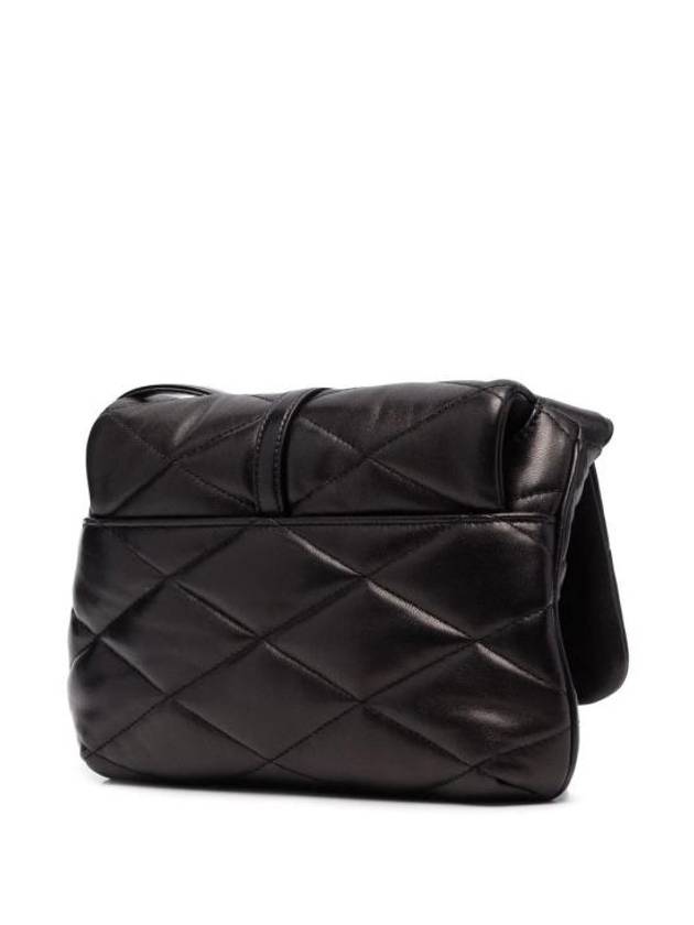 LE 57 Quilted Lambskin Hobo Shoulder Bag Black - SAINT LAURENT - BALAAN 3