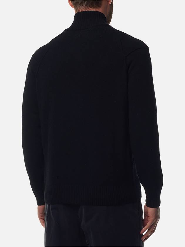 Lambswool GRS Zipped Cardigan Black - CP COMPANY - BALAAN 3