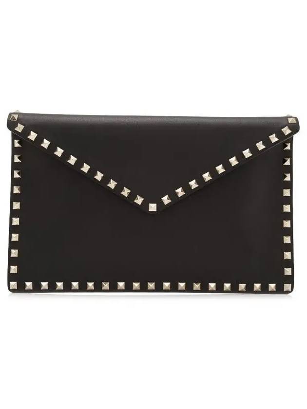 11Th Anniversary Rockstud Envelope Clutch Bag Black - VALENTINO - BALAAN 3