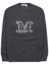 Women's Palato M Logo Knit Top Dark Grey - MAX MARA - BALAAN 10