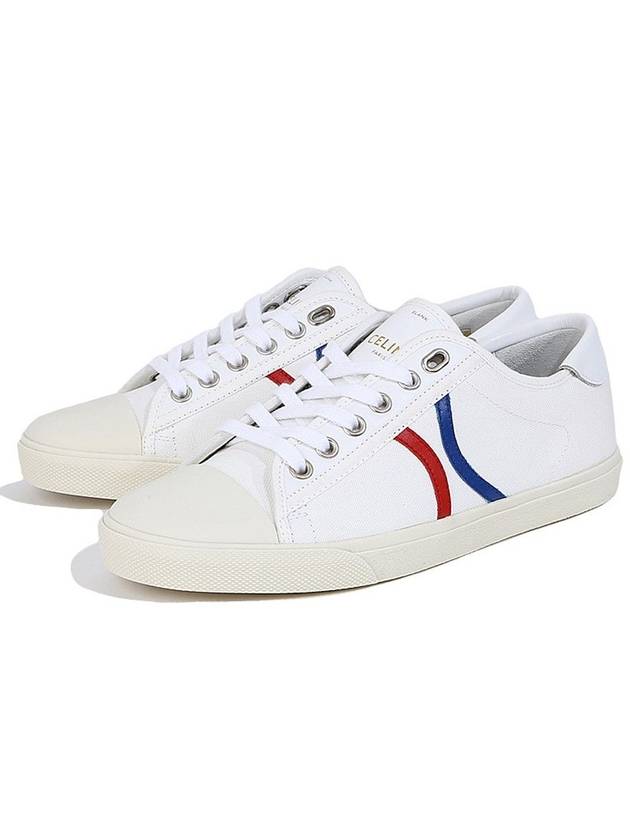 Toe Cap Lace-up Low Top Sneakers White - CELINE - BALAAN 2