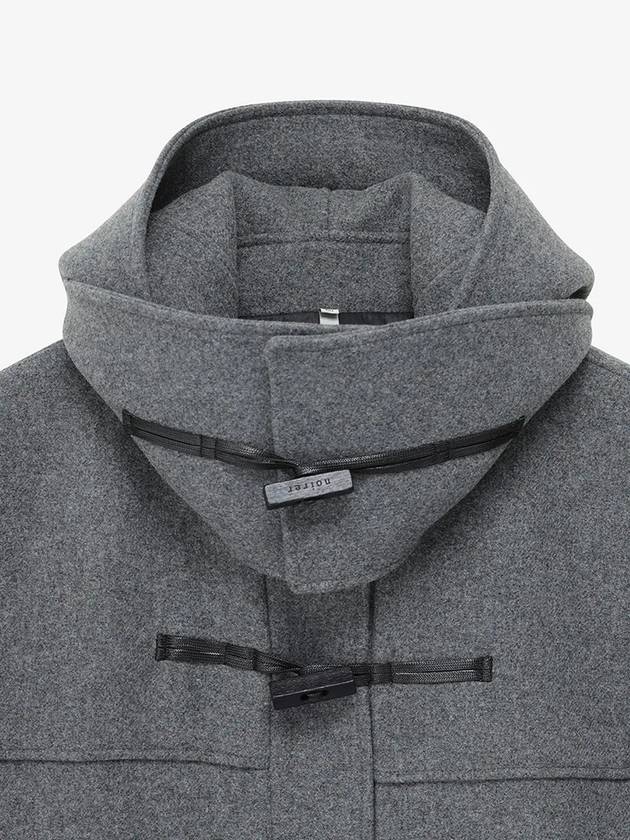 Overfit Hooded Duffel Coat Grey - NOIRER FOR WOMEN - BALAAN 8