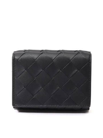 Intrecciato Half Wallet Black - BOTTEGA VENETA - BALAAN 1