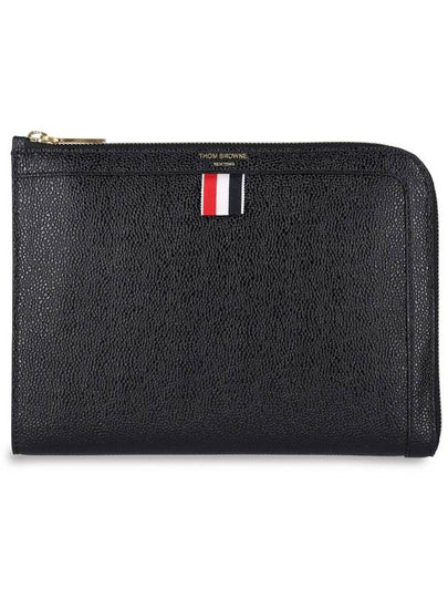 Pebble Minifolio Clutch Bag Black - THOM BROWNE - BALAAN 2