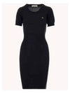 Women's ORB Knit  Blend Short Dress Black - VIVIENNE WESTWOOD - BALAAN 2