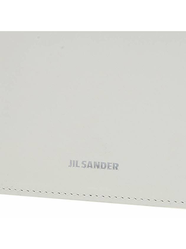 Logo Tri-Fold Leather Half Wallet White - JIL SANDER - BALAAN 7