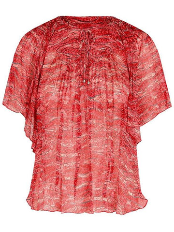 Isabel Marant Étoile 'Neslya' Red Viscose Blouse - ISABEL MARANT ETOILE - BALAAN 1