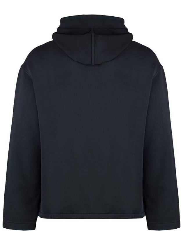 Brushed Emerize Diagonal Fleece Hoodie Black - CP COMPANY - BALAAN 3