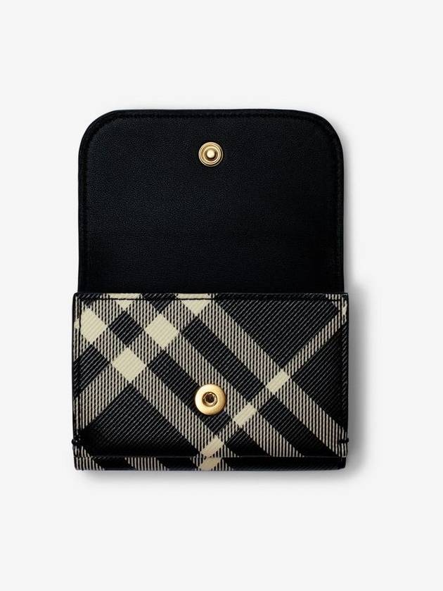 Check Compact Half Wallet Black - BURBERRY - BALAAN 4