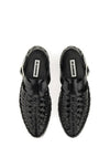 Woven Flat Leather Sandals Black - JIL SANDER - BALAAN 3