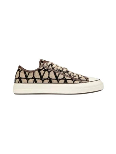 Toile Iconographe Total Loop Low Top Sneakers Beige - VALENTINO - BALAAN 1