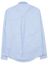 Small Heart Logo Gingham Button Long Sleeves Shirt Sky Blue - AMI - BALAAN 3