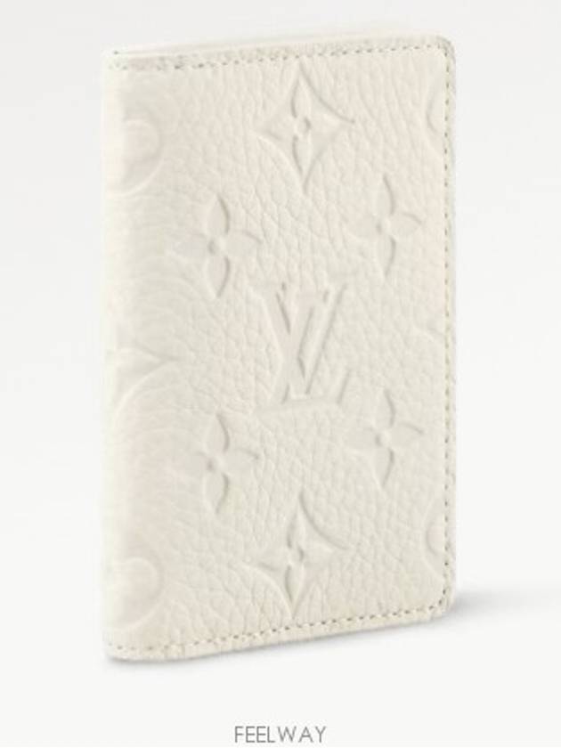 Pocket Organizer Monogram Taurillon Leather Card Wallet White - LOUIS VUITTON - BALAAN 3