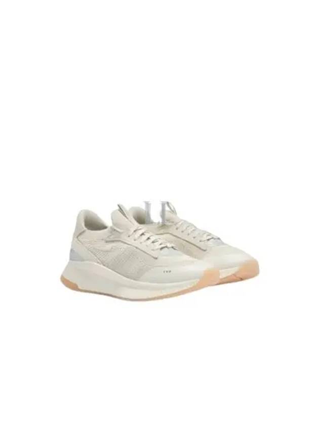 Mesh Panel Lace-Up Low Top Sneakers Beige - HUGO BOSS - BALAAN 2