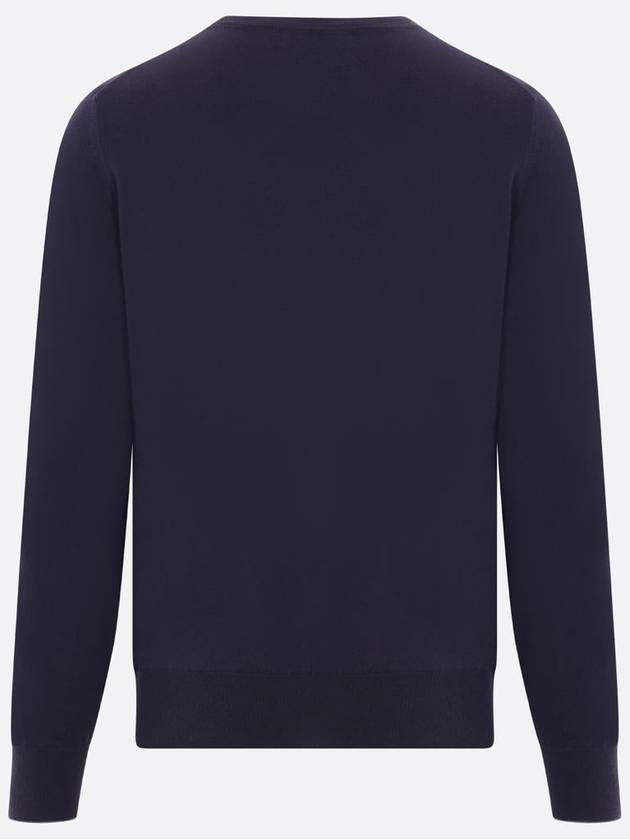 Plain Cotton Knit Top Navy - BRUNELLO CUCINELLI - BALAAN 3