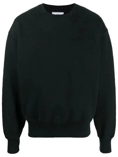 Men's Heart Embroidered Logo Sweatshirt Black - AMI - BALAAN 2