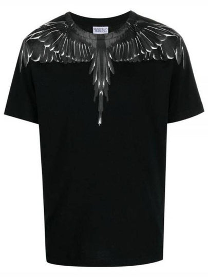 Men's Icon Wings Short Sleeve T-Shirt Black - MARCELO BURLON - BALAAN 2