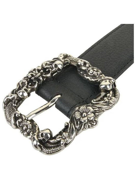 Men's Skull Buckle Belt 550879 0PY0Y 1000 - ALEXANDER MCQUEEN - BALAAN 2