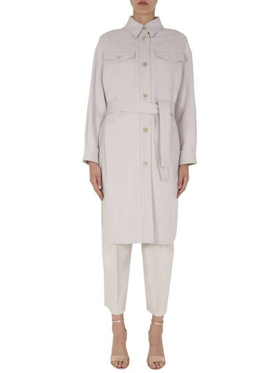 Women's Belted Trench Coat White - BRUNELLO CUCINELLI - BALAAN 2