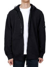 Cotton Fleece Hooded Jacket Black - CP COMPANY - BALAAN 4