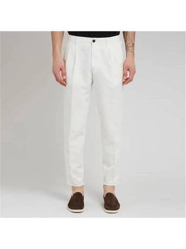 Linen Tapered Pants White - INCOTEX - BALAAN 1